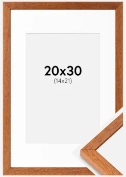 Ramme Ares Kirsebær 20x30 cm - Passepartout Hvid 15x22 cm