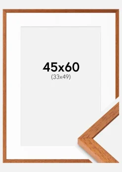 Ramme Ares Kirsebær 45x60 cm - Passepartout Hvid 34x50 cm