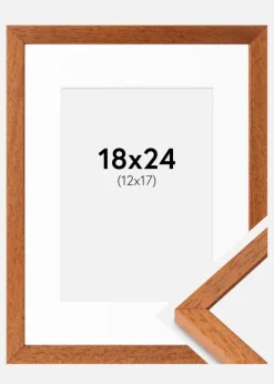 Ramme Ares Kirsebær 18x24 cm - Passepartout Hvid 13x18 cm