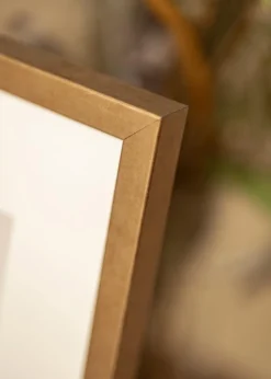 Ramme Ares Messing 45x60 cm - Passepartout Hvid 32x45 cm