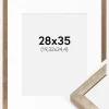 Ramme Ares Messing 28x35 cm - Passepartout Hvid 8x10 inches