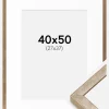 Ramme Ares Mässing 40x50 cm - Passepartout Hvid 28x38 cm