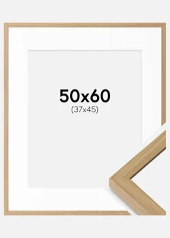 Ramme Ares Naturlig eg 50x60 cm - Passepartout Hvid 38x46 cm