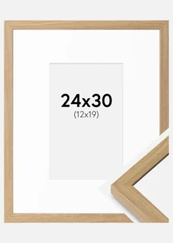 Ramme Ares Naturlig Eg 24x30 cm - Passepartout Hvid 13x20 cm