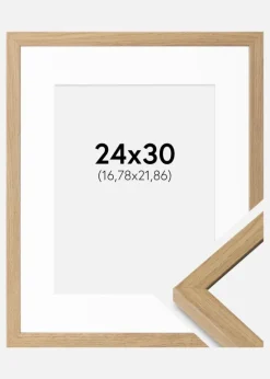 Ramme Ares Naturlig Eg 24x30 cm - Passepartout Hvid 7x9 inches