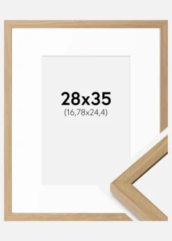 Ramme Ares Naturlig Eg 28x35 cm - Passepartout Hvid 7x10 inches