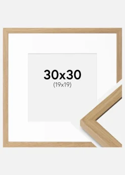 Ramme Ares Naturlig eg 30x30 cm - Passepartout Hvid 20x20 cm
