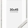 Ramme Ares Sølv 30x45 cm - Passepartout Hvid 8x14 inches