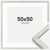 Ramme Ares Sølv 50x50 cm - Passepartout Hvid 40x40 cm
