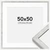 Ramme Ares Sølv 50x50 cm - Passepartout Hvid 16x16 inches