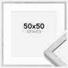 Ramme Ares Sølv 50x50 cm - Passepartout Hvid 15x15 inches