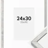 Ramme Ares Sølv 24x30 cm - Passepartout Hvid 13x20 cm