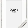 Ramme Ares Sølv 30x45 cm - Passepartout Hvid 20x35 cm