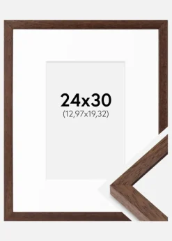 Ramme Ares Teak 24x30 cm - Passepartout Hvid 5,5x8 inches