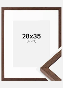 Ramme Ares Teak 28x35 cm - Passepartout Hvid 20x25 cm