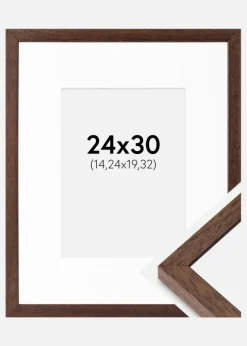 Ramme Ares Teak 24x30 cm - Passepartout Hvid 6x8 inches