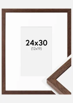 Ramme Ares Teak 24x30 cm - Passepartout Hvid 13x20 cm