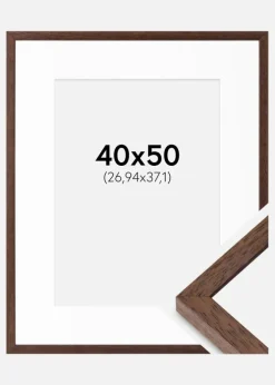 Ramme Ares Teak 40x50 cm - Passepartout Hvid 11x15 inches