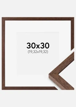 Ramme Ares Teak 30x30 cm - Passepartout Hvid 8x8 inches