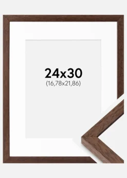 Ramme Ares Teak 24x30 cm - Passepartout Hvid 7x9 inches