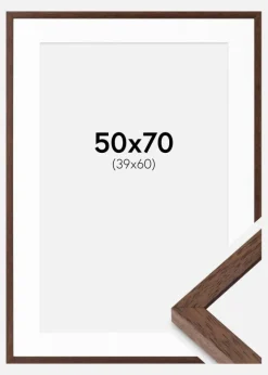 Ramme Ares Teak 50x70 cm - Passepartout Hvid 40x61 cm