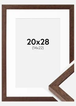 Ramme Ares Teak 20x28 cm - Passepartout Hvid 15x23 cm