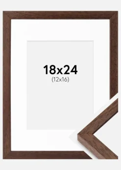 Ramme Ares Teak 18x24 cm - Passepartout Hvid 13x17 cm