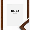 Ramme Ares valnød 18x24 cm - Passepartout Hvid 13x17 cm
