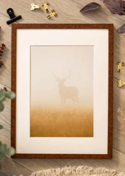 Ramme Ares valnød 45x60 cm - Passepartout Hvid 32x45 cm