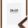 Ramme Ares valnød 28x35 cm - Passepartout Hvid 7x10 inches
