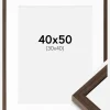 Ramme Ares Valnød 40x50 cm - Passepartout Hvid 31x41 cm