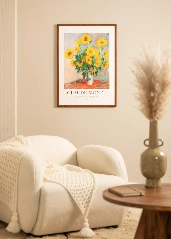 Ramme Ares valnød 50x60 cm - Passepartout Hvid 37x46 cm