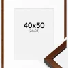 Ramme Ares Valnød 40x50 cm - Passepartout Hvid 27x35 cm