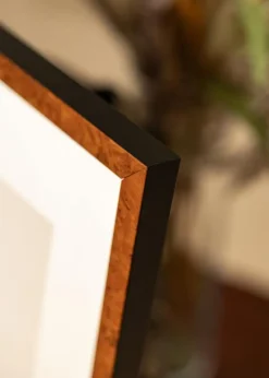 Ramme Ares valnød 40x50 cm - Passepartout Hvid 28x38 cm