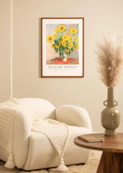 Ramme Ares valnød 40x50 cm - Passepartout Hvid 28x38 cm