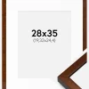 Ramme Ares valnød 28x35 cm - Passepartout Hvid 8x10 inches