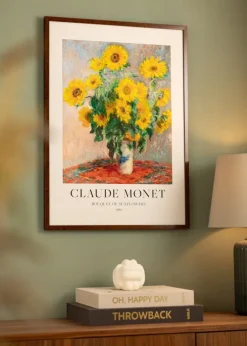 Ramme Ares valnød 40x40 cm - Passepartout Hvid 30x30 cm