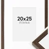 Ramme Ares Valnød 20x25 cm - Passepartout Hvid B6 125x176 mm