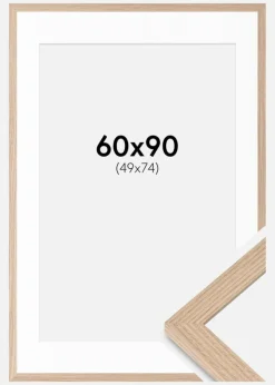 Ramme BGA Classic Eg 60x90 cm - Passepartout Hvid 50x75 cm