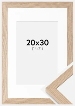 Ramme BGA Classic Eg 20x30 cm - Passepartout Hvid 15x22 cm