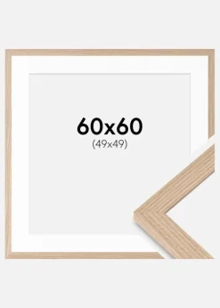 Ramme BGA Classic Eg 60x60 cm - Passepartout Hvid 50x50 cm