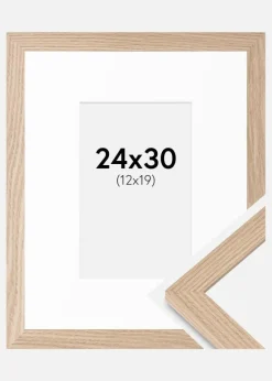 Ramme BGA Classic Eg 24x30 cm - Passepartout Hvid 13x20 cm