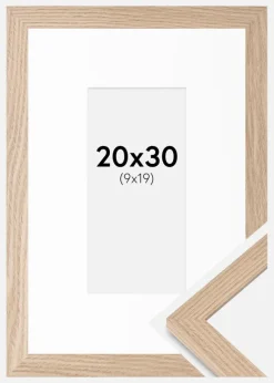 Ramme BGA Classic Eg 20x30 cm - Passepartout Hvid 10x20 cm