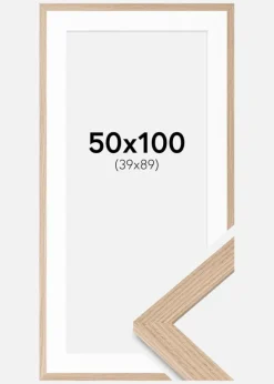 Ramme BGA Classic Eg 50x100 cm - Passepartout Hvid 40x90 cm