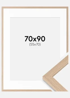 Ramme BGA Classic Eg 70x90 cm - Passepartout Hvid 56x71 cm