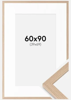 Ramme BGA Classic Eg 60x90 cm - Passepartout Hvid 40x70 cm