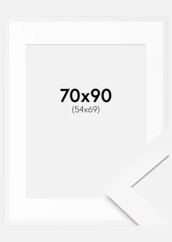 Ramme BGA Classic Hvid 70x90 cm - Passepartout Hvid 55x70 cm