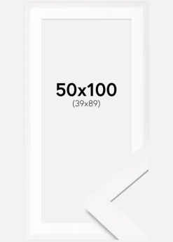 Ramme BGA Classic Hvid 50x100 cm - Passepartout Hvid 40x90 cm