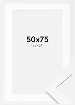 Ramme BGA Classic Hvid 50x75 cm - Passepartout Hvid 40x65 cm