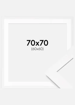 Ramme BGA Classic Hvid 70x70 cm - Passepartout Hvid 61x61 cm